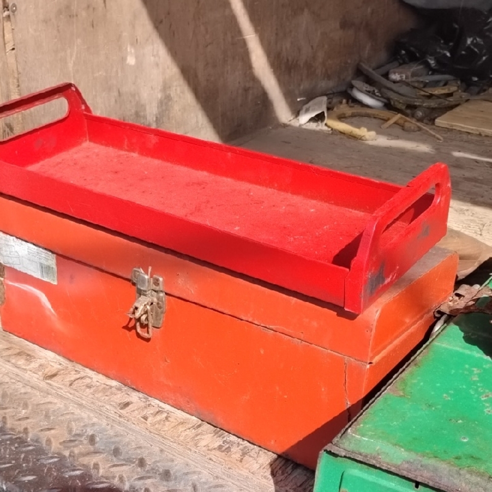Red and Orange Metal Toolbox